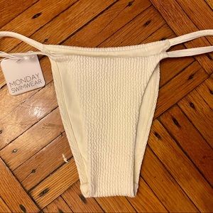 Monday Swimwear | Barbados Bottom, Size S, Ivory Crinkle | NWT